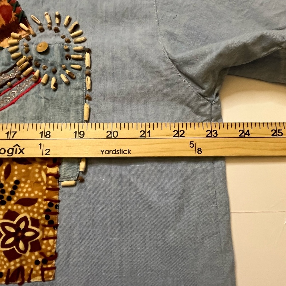 Boho Patchwork Embroidered Beaded Shirt Casey & M… - image 8